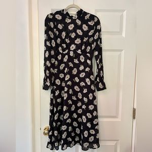 Zara Black and White Floral Dress